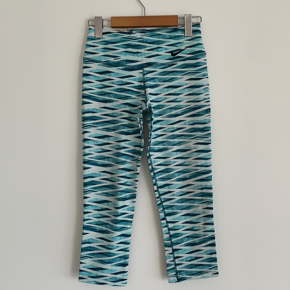 Nike Legendary Cropped Leggings Blue Print SzXS - Picture 3 of 11